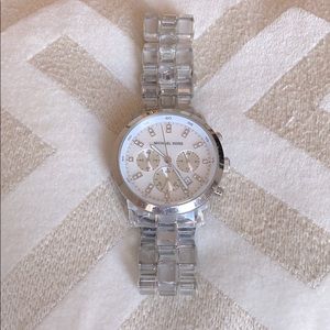 Michael Kors Watch, clear resin strap